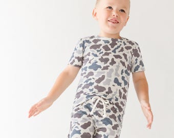 Toddler Two Piece Outfit Set | Matching Shirt and Shorts | Deer Camo