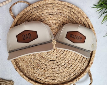 Custom Sand Hat • Personalized Name Hat • Custom Hexagon Patch • Leather Patch Snapback