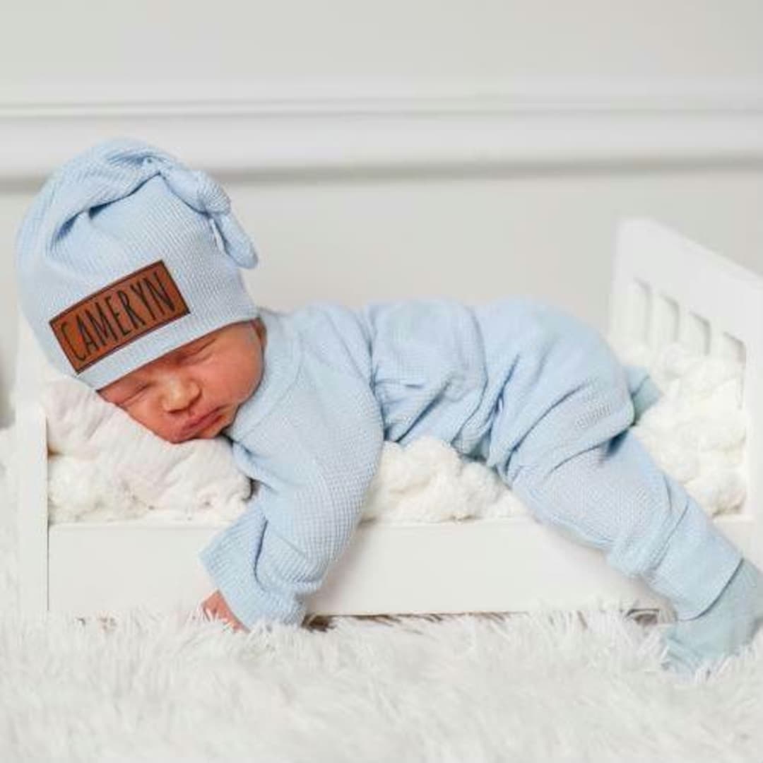 Baby Boy Coming Home Outfit | Personalized Waffle Set | Newborn Going ...