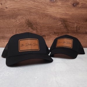 Dad and Son Trucker Hats Cursive Rectangle Dad Gift Toddler Kid Adult Hat Personalized Hat HATS SOLD INDIVIDUALLY image 7