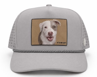 Custom Pet Portrait Hat | Personalized Dog Photo Snapback | Custom Pet Face Hat | Dog Mom Gift | Dog Dad Gift | Pet Memorial Gift