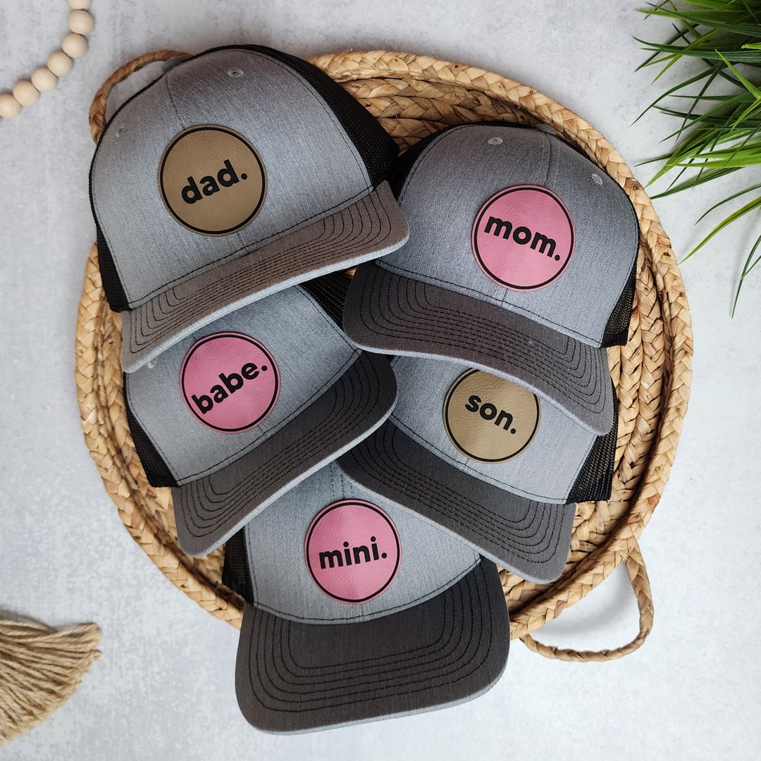 Mom Dad Baby Trucker Hats Dad Hat Circle Period Family Gift Toddler Kid ...