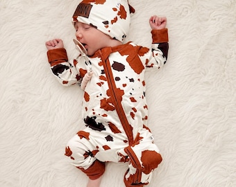 Baby Boy Western Coming Home Outfit | Personalized Zipper Romper Set | Newborn Going Home Outfit | Baby Shower Gift | Hospital Outfit
