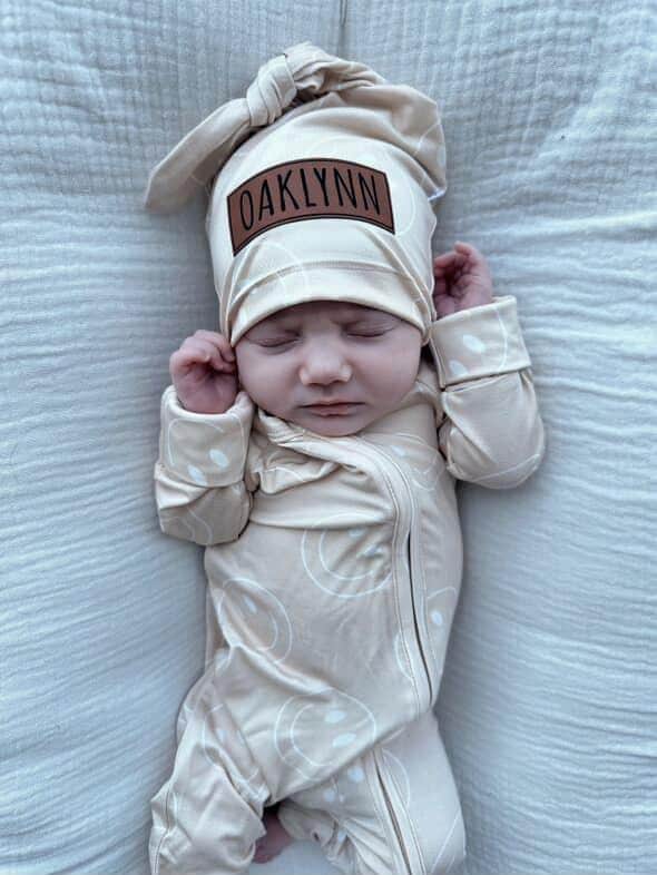 Almond Checkerboard | Neutral Newborn Take Home Outfit | Bamboo | Romper | Baby Boy Clothes | Newborn Coming Home Outfit | Baby Boy Gift