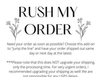 ONE Day Expedited Processing - ships within 24 hours