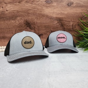 Mom Dad Baby Trucker Hats Dad Hat Circle Period Family Gift Toddler Kid ...