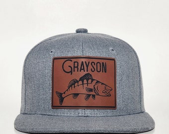 Custom Name Hat | Fish |Custom Baby Toddler Kids Youth Snapback Hat | Child Cap | Personalized Name | Dad and Son Hats | Baby Boy Gift