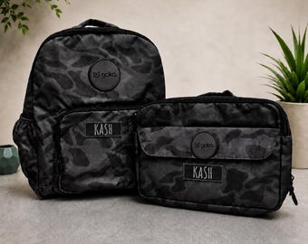 Toddler Boy Backpack Personalized with Name | Kids & Youth Backpack with Lunchbox | Back to School