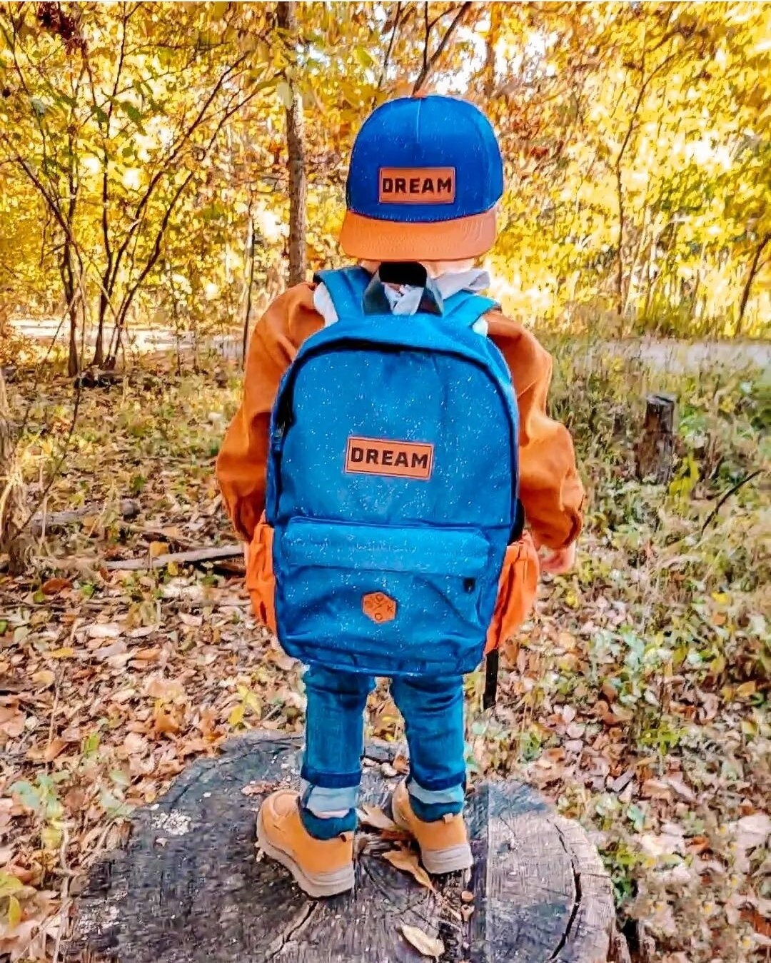 Personalized Toddler Infant Backpack Blue Daycare Bag Name Backpack