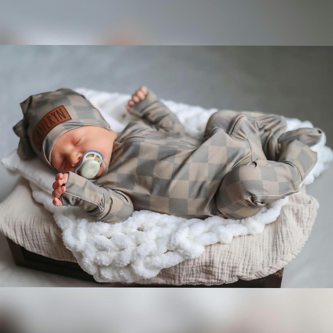 Baby Boy Coming Home Outfit | Personalized Zipper Romper Set | Newborn ...
