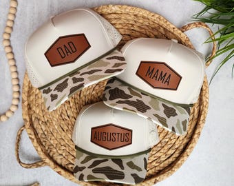 Personalized Toddler Hat with Name | Matching Family Hats for All Ages | Gokomade | Hexagon Patch | Fathers day | Grandpa hat