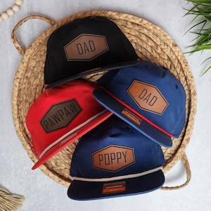 Personalized Dad Rope Hat with Name | Custom Leather Patch Trucker Hat | Father’s Day Gift for Men | Hexagon