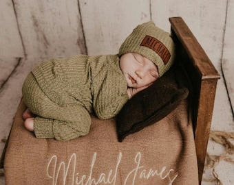 Baby Boy Coming Home Outfit | Personalized Waffle Set | Newborn Going Home Outfit | Baby Shower Gift | Hospital Outfit