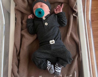 Baby Boy Coming Home Outfit | Personalized Newborn Set | Newborn Going Home Outfit | Baby Shower Gift | Hospital Outfit