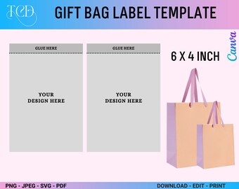 Gift Bag Template - Etsy