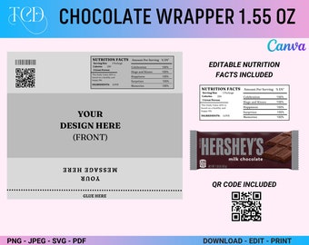 Hershey Bar Wrapper Template, Chocolate Bar Wrapper Template, Chip Bag Template, Blank Candy Bar Wrapper Template, Instant Download, Label