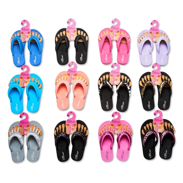 Pedi Couture Toe Separator Sandals for Women - Foam Sole Sandals - Prevents Smudging - Yoga Toe Separators - Arch Support