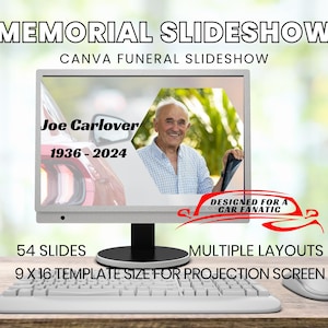 Editable Memorial Video Slide Show, Canva Funeral Slideshow, Memorial Video Template, Funeral Video, Celebration of Life Slideshow