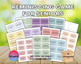 Reminiscing Game for Seniors, Conversation Dementia Resources, Dementia Reminiscing, Conversation Cards, Reminiscence for Dementia Care
