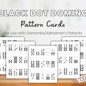 Cartões Domino Black Dot Pattern, Jogo de Combinação, Jogos Cerebrais para Demência, Jogos de Alzheimer, Diversão para Cuidados com a Memória, Apoio ao Cuidador, Habilidade Cognitiva