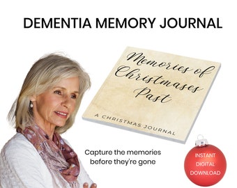 Christmas Memories Journal for a Loved One with Dementia, Dementia Memory Book, Alzheimer’s Journal, Christmas Ephemera, Printable Template