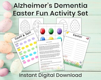 Adult Easter Activity, Alzheimers Dementia Brain Games, Dementia Easter, Fun for Seniors, Memory Disorder Games, Memory Games, Memory Fun