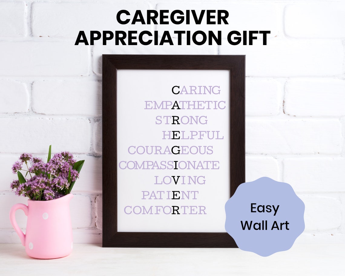 Caregiver Appreciation Gift, Thank You Gift, Wall Art, Caregiver ...