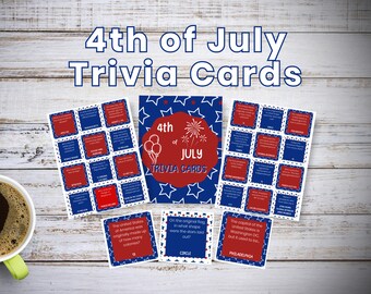 4th of July Trivia Cards, Dementia/Alzheimer Memory Game, Memory Care Game, Activity Director, Brain Game, July 4th Patriotic Game Fun Facts