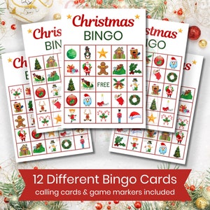 Cartões de bingo de Natal, atividades de Natal para demência, jogos para idosos com demência, jogos de Alzheimer, bingo de férias, jogo de festa de Natal