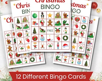 Christmas Bingo Cards, Dementia Christmas Activities, Games for Seniors with Dementia, Alzheimers Games, Holiday Bingo, Christmas Party Game