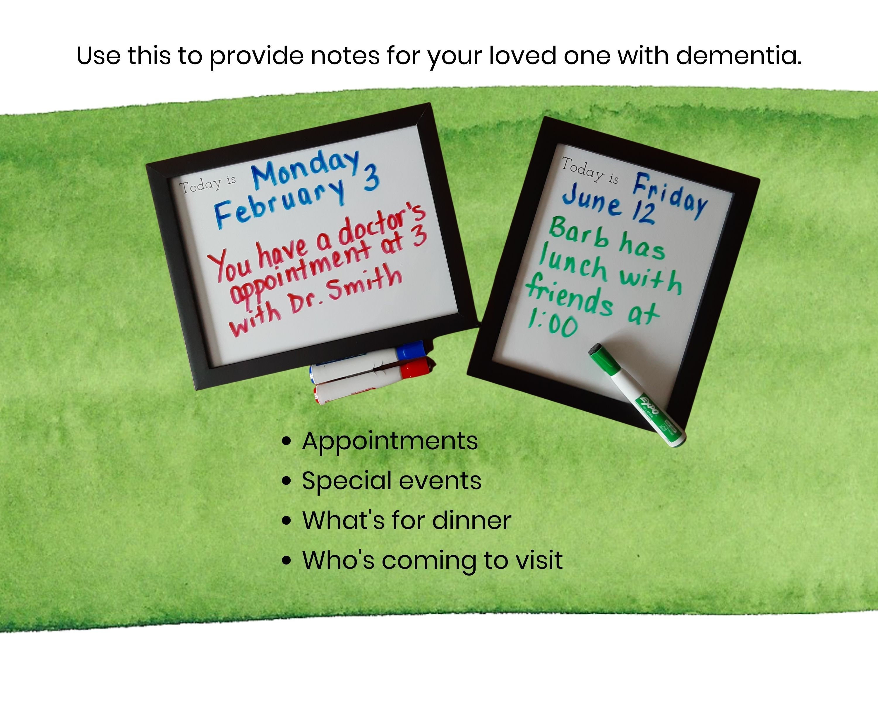 Dry Erase Digital Download for Dementia, Reusable Daily Chart, for ...