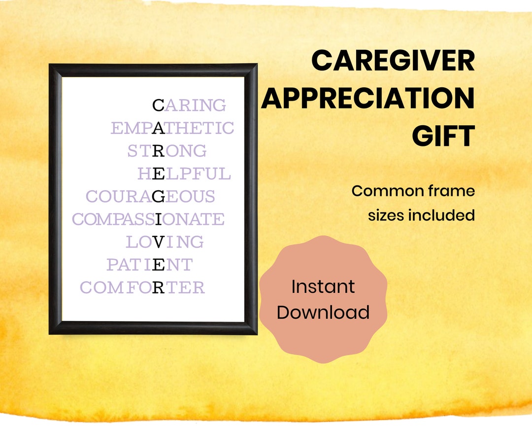 Caregiver Appreciation Gift, Thank You Gift, Wall Art, Caregiver ...