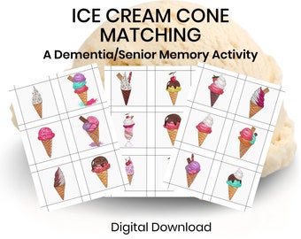 Matching Cards for Dementia, Dementia Sorting Activity for Seniors, Senior Memory Care Game, Game for Alzheimers, Alzheimers Memory Matching