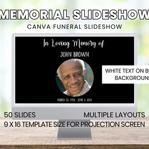 Editable Funeral Slideshow Template Canva, Minimalist Memorial Video, Celebration of Life Presentation, Tribute Photo Template