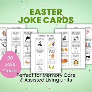 Cartes blagues pour les fêtes de Pâques, Soirée jeux en famille, Activités sur la démence, Jeu de mémoire pour personnes âgées, Jeux sur la maladie d'Alzheimer, Jeu pour fête de Pâques, Soins aux personnes âgées