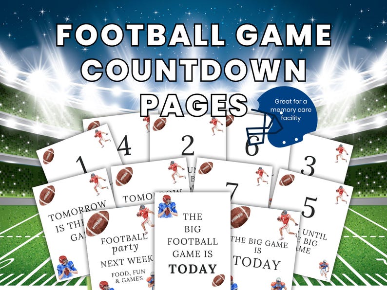 Dementia Activity Printables, Memory Care Activities, Big Football Game ...