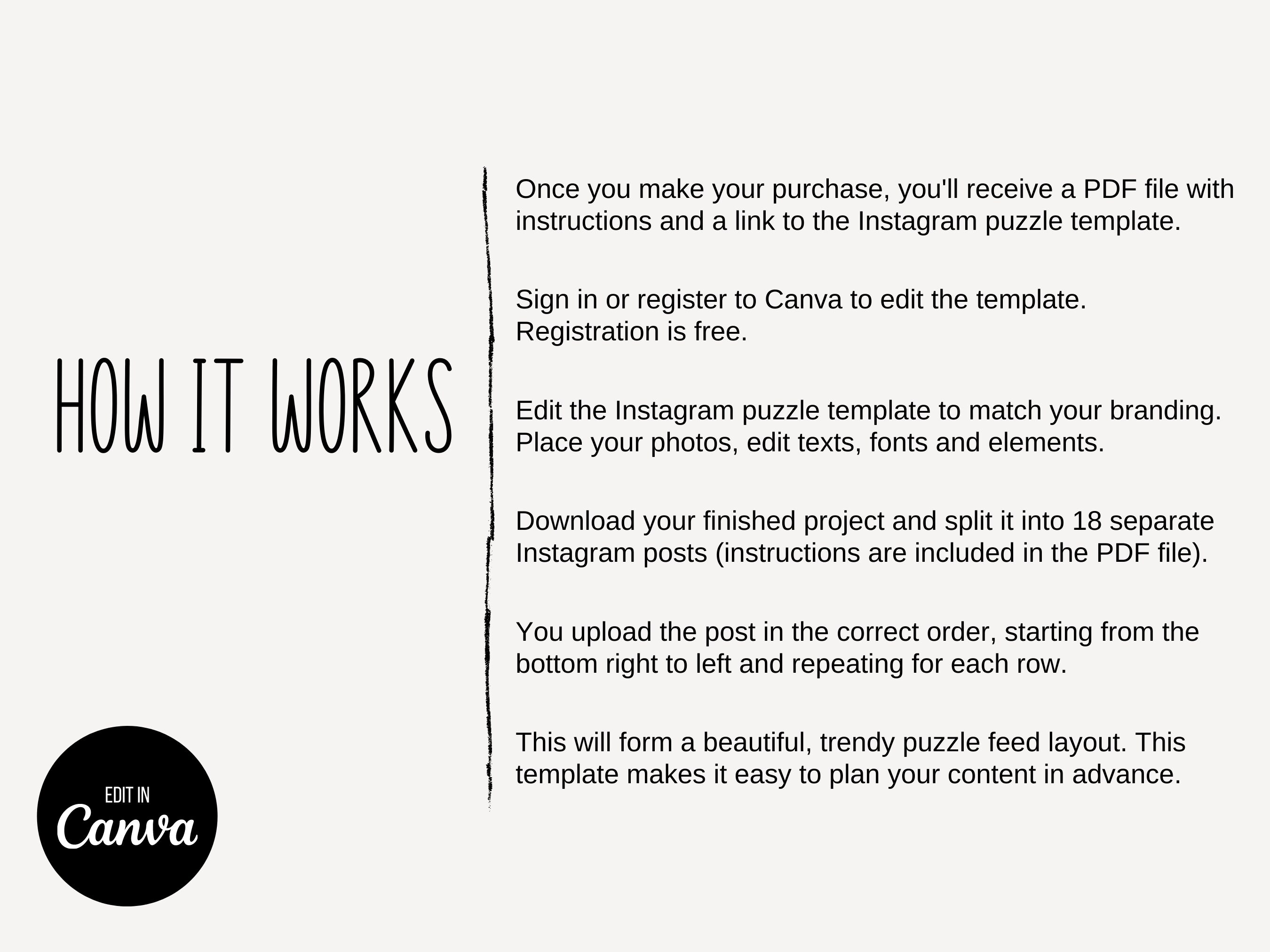 Instagram Puzzle Instagram Template Instagram Grid Etsy