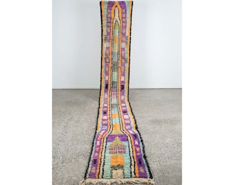 Gorgeous Moroccan Runner Rug - Authentic Colorful Berber Runner Carpet - Boujaad Berber Runner