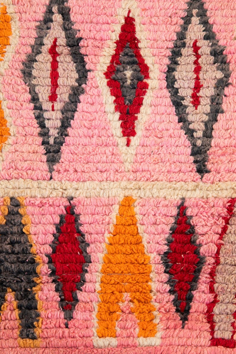 Custom Pink Berber Runner Rug Bohemian Boujaad & Authentic Carpet ...