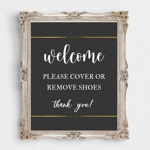 Welcome Please Cover Or Remove Shoes Printable-8&quot;x 10&quot; Downloadable-Realtor Printable-Home Sale Downloadable-Digital Design-Printable