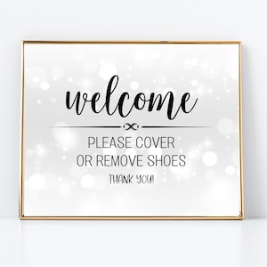 Please Cover Or Remove Shoes Printable-11&quot;x 8.5&quot; Download-Welcome Please Cover Or Remove Shoes Digital Download-Shoe Printable