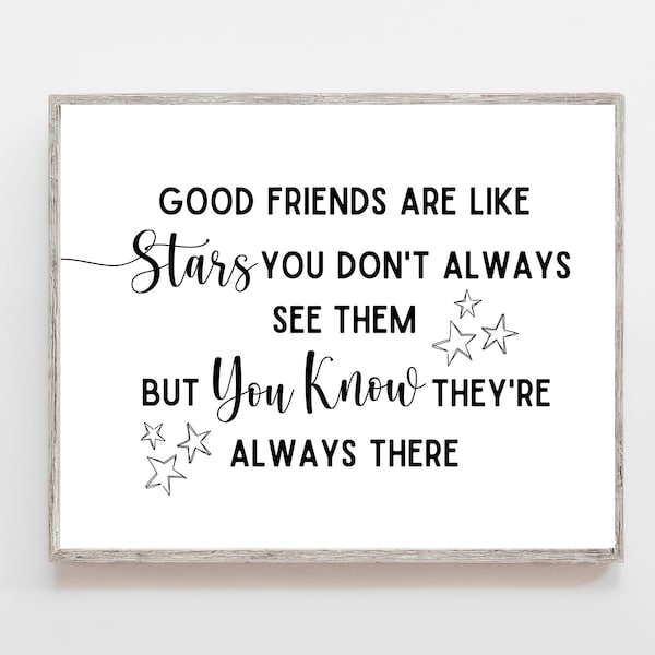 Good Friends Are Like Stars You Don't Always See Them But You Know They're Always There Printable-11"x 8.5"