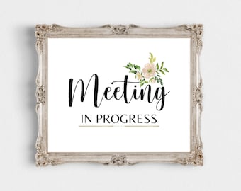 Meeting In Progress Downloadable-10&quot;x 8&quot; Printable Meeting-Digital Download-Office Meeting Printable-11&quot;x 8.5&quot; Printable-7&quot;x 5&quot; Digital