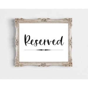 Reserved 7&quot;x 5&quot; Downloadable-Wedding Instant Download-Reserved Instant Download-Printable Reserved-10&quot;x 8&quot; Reserved Printable