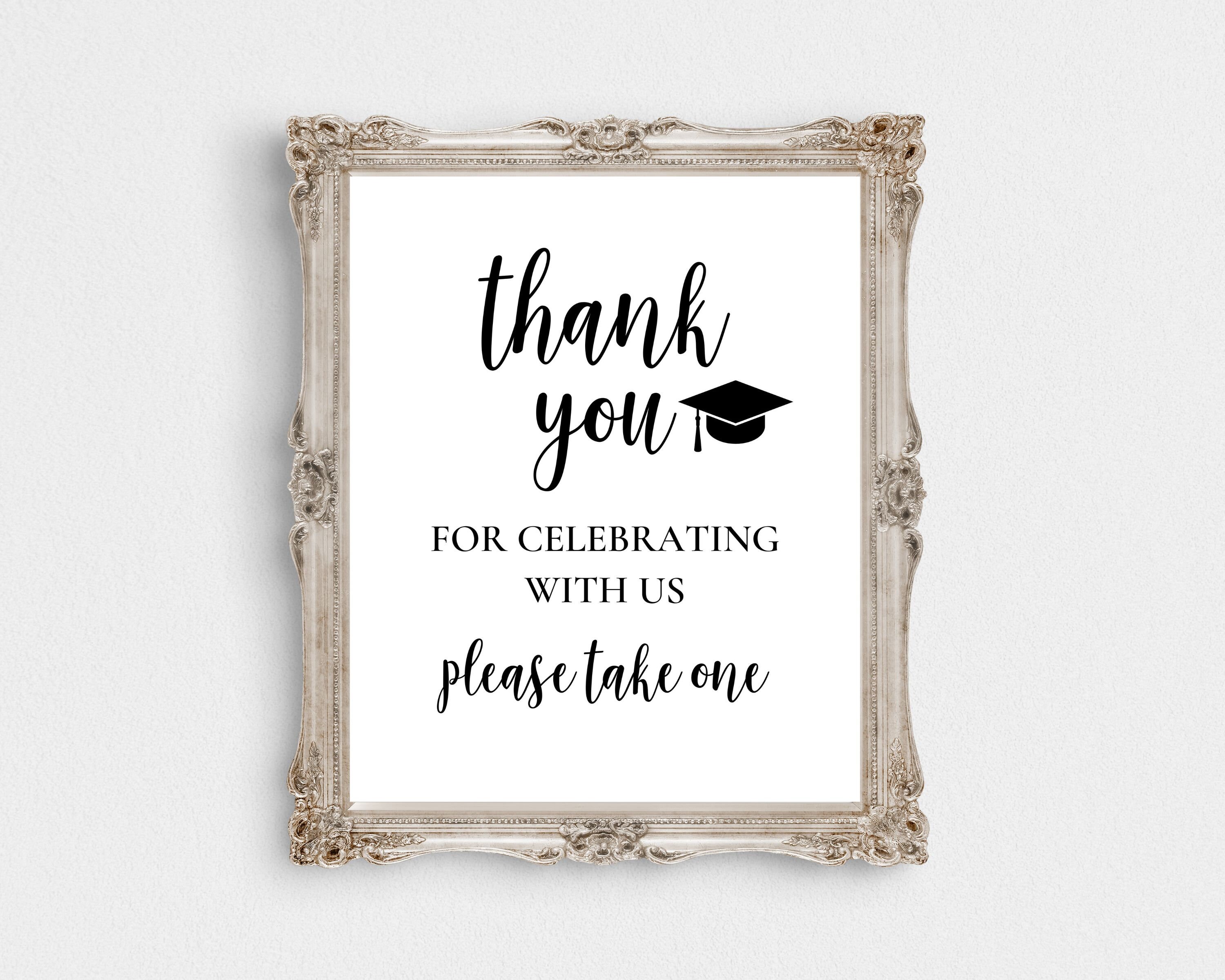 Thank You For Celebrating With Us Downloadable-8"x 10" Printable-Digital Graduation Printable-5"x 7" Downloadable-Graduation Printable