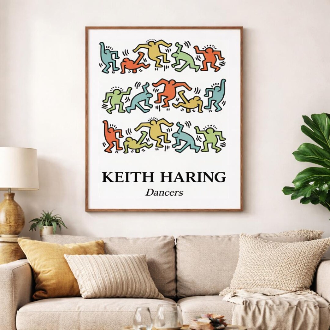 Keith Haring Dancers Poster Print – Colorful Pop Art Wall Decor, Modern ...