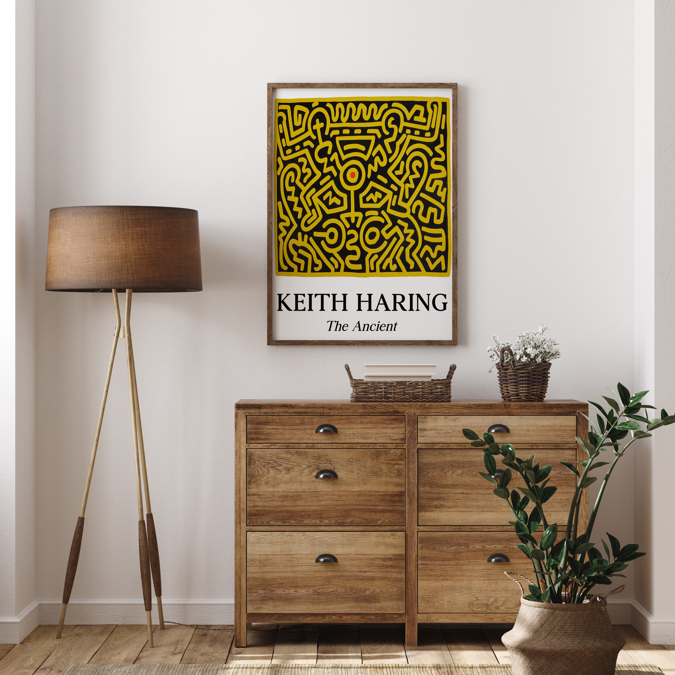 Yellow Keith Haring Print, Pop Art Poster, Modern Contemporary Wall ...