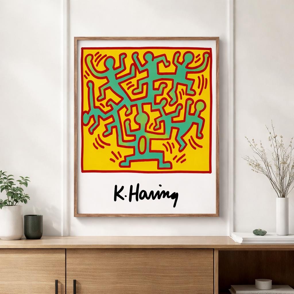 Keith Haring Poster Print, Pop Art Wall Art, Colorful Retro Poster ...