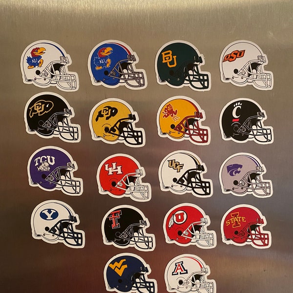 NCAA - BIG 12 Football Helmets - 18 Magnets