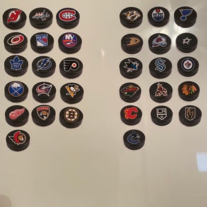 14 Vintage 80's NHL Hockey Fridge Magnet Lot - Standings Board
